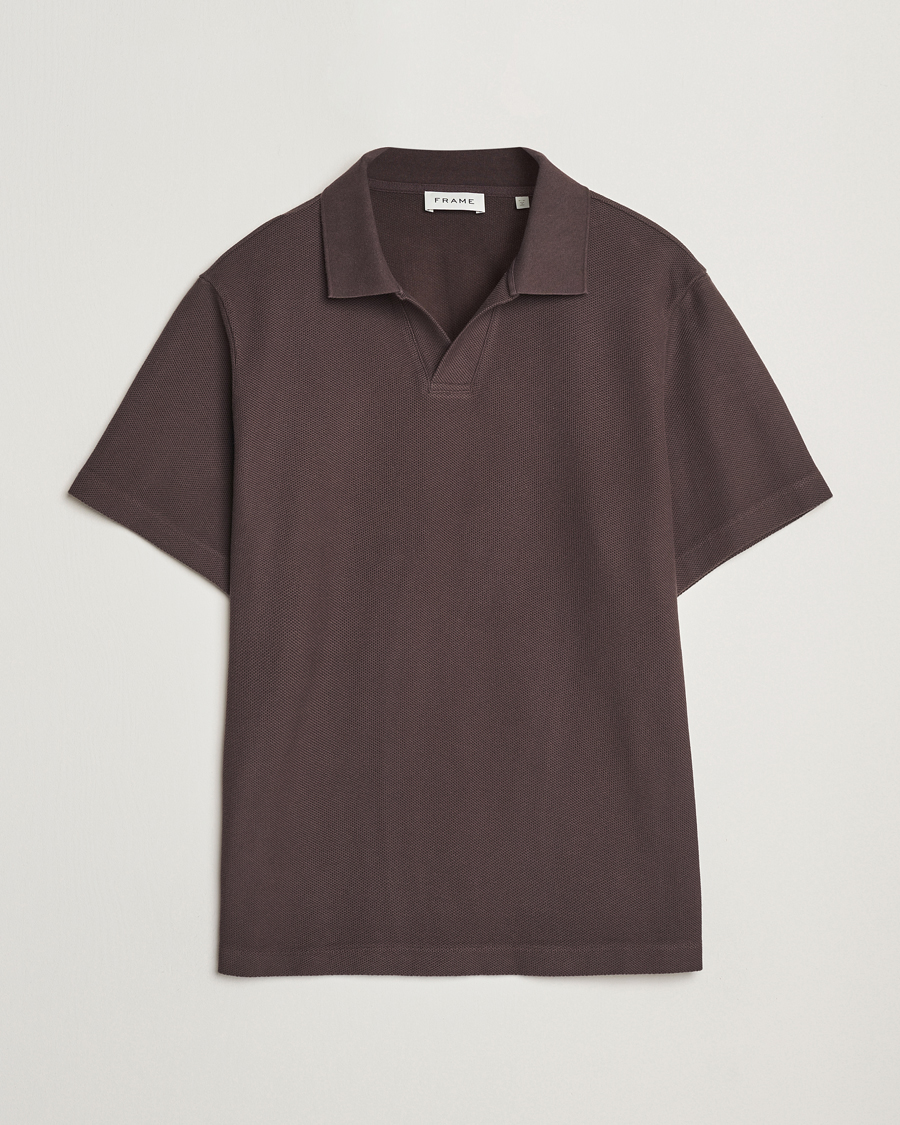 Herr | Pikéer | FRAME | Jacquard Polo Brown