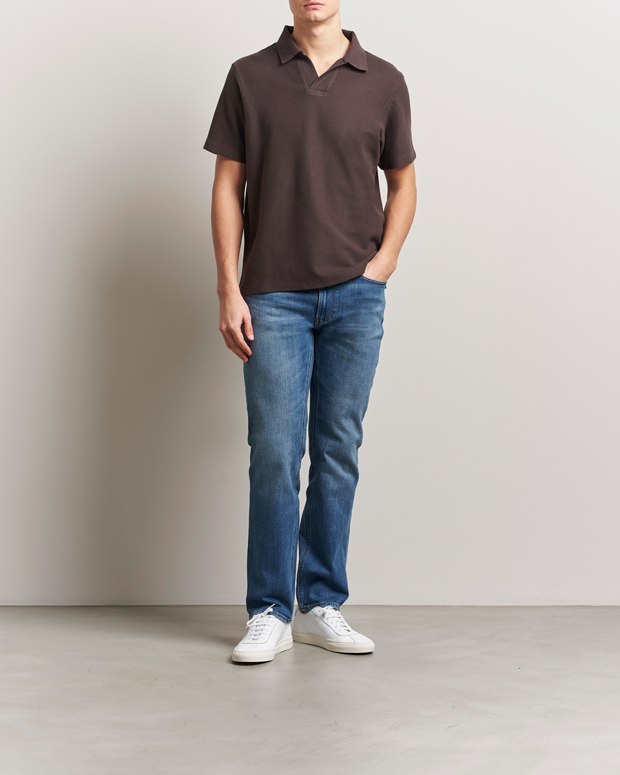 Herr | Pikéer | FRAME | Jacquard Polo Brown