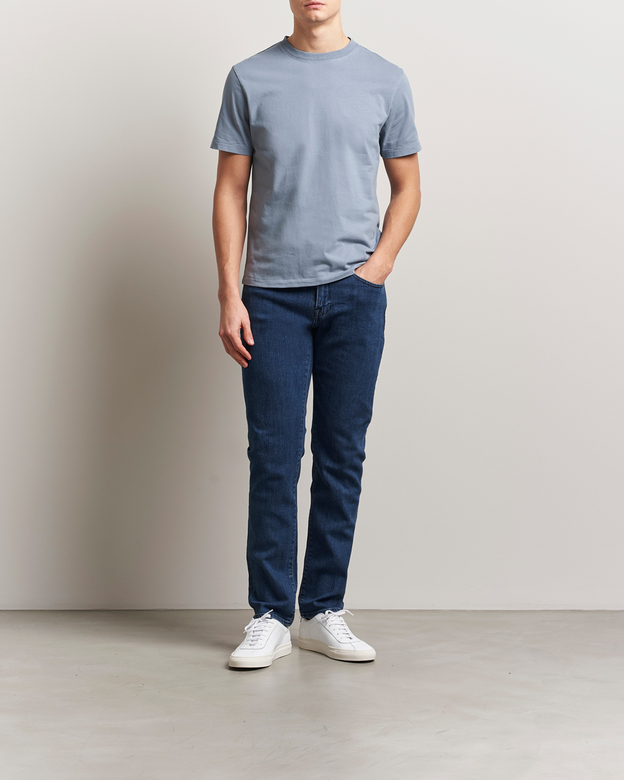 Herr | T-Shirts | FRAME | Logo T-Shirt Smoky Blue