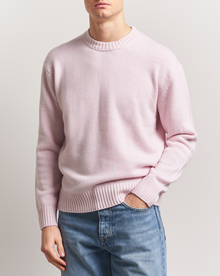 Herr | Tröjor | FRAME | Cashmere Crewneck Light Pink
