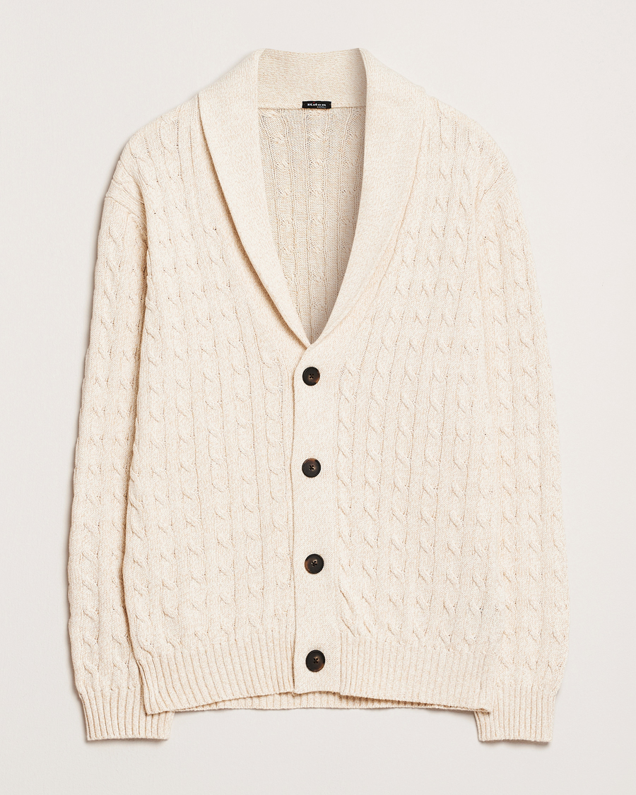 Herr | Tröjor | Kiton | Shawl Collar Cardigan Beige