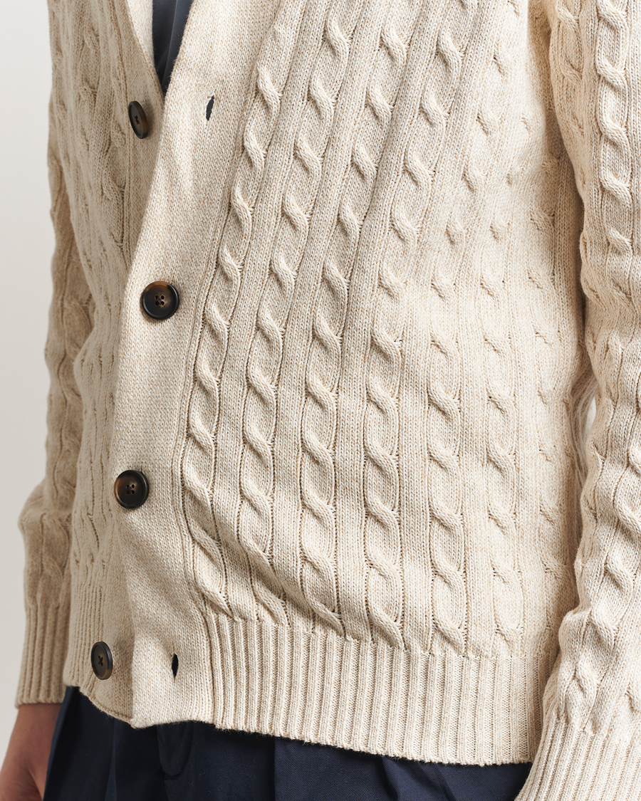 Herr | Tröjor | Kiton | Shawl Collar Cardigan Beige