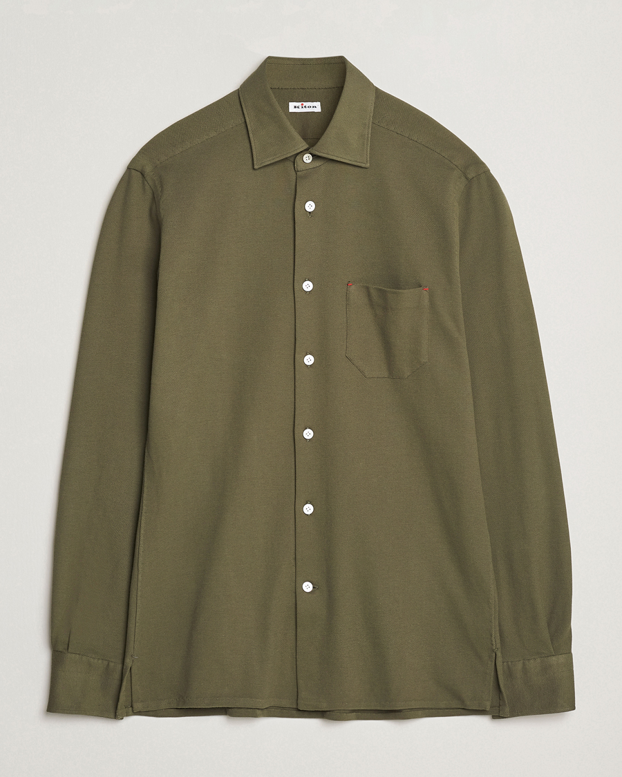 Herr | Skjortor | Kiton | Jersey Piquet Shirt Militare