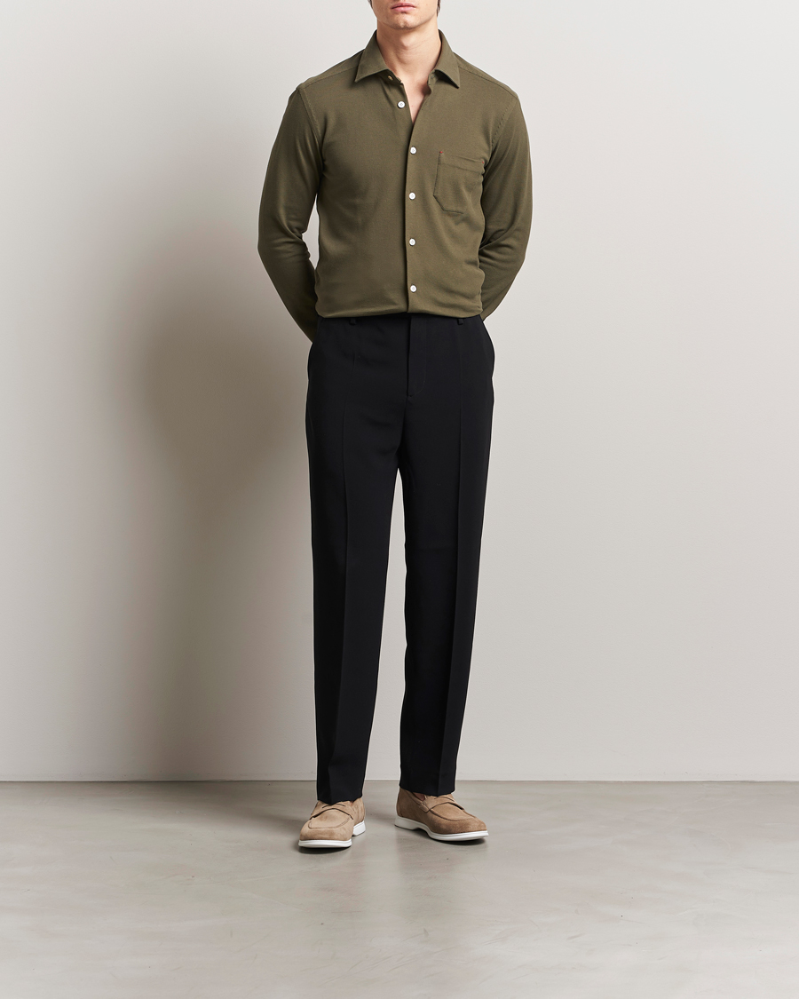 Herr | Skjortor | Kiton | Jersey Piquet Shirt Militare