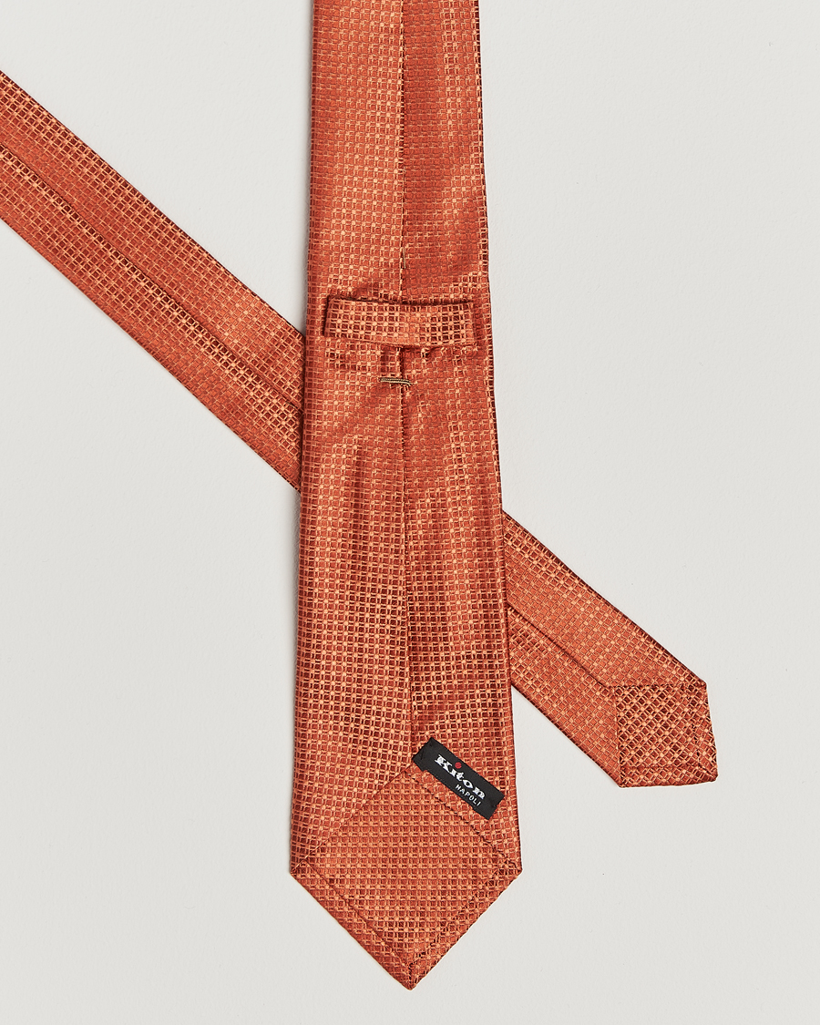 Herr | Slipsar | Kiton | Structured Silk Tie Orange