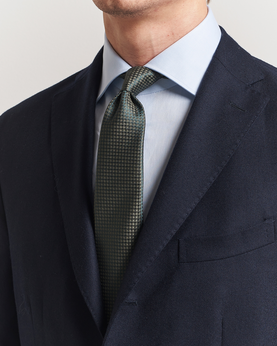 Herr | Slipsar | Kiton | Structured Silk Tie Dark Green