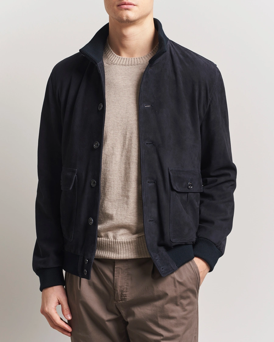 Herr | Jackor | Valstar | Valstarino Suede Jacket Navy