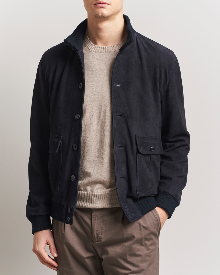 Herr | Jackor | Valstar | Valstarino Suede Jacket Navy