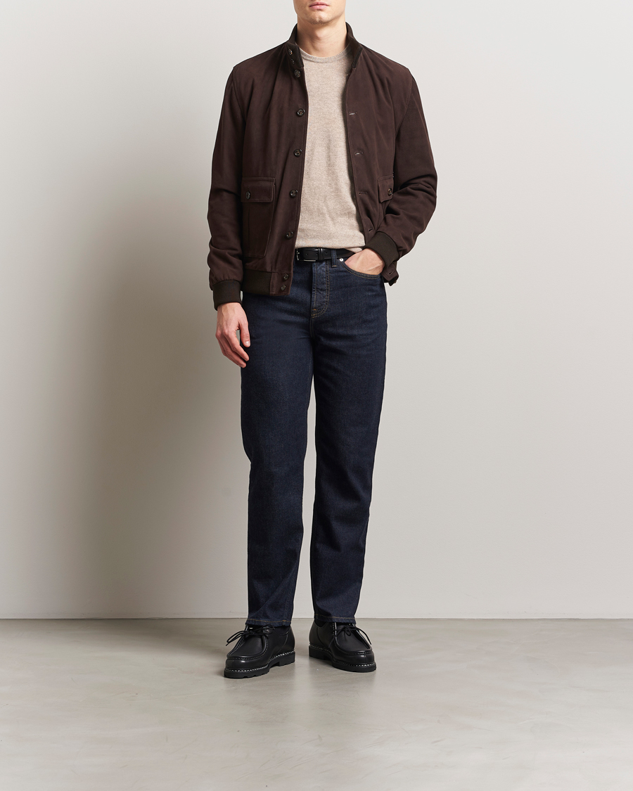 Herr | Jackor | Valstar | Valstarino Suede Jacket Dark Brown