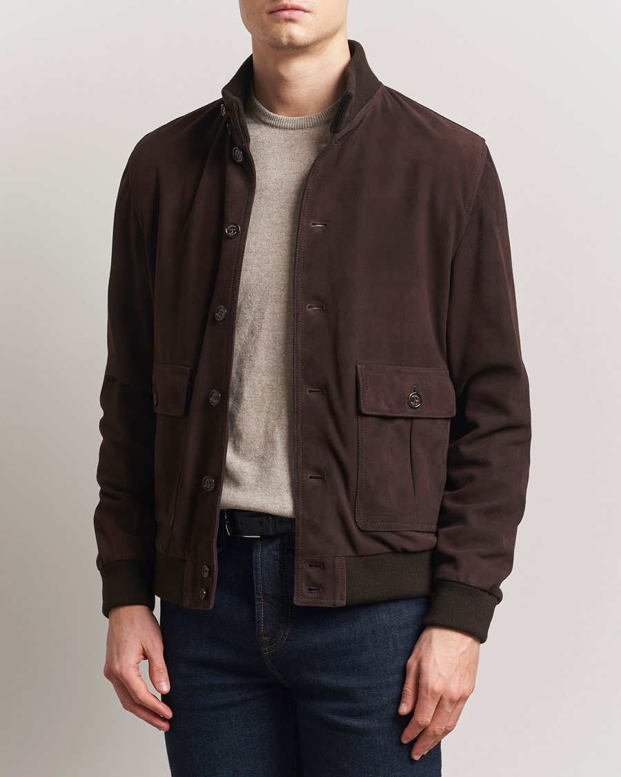 Herr | Jackor | Valstar | Valstarino Suede Jacket Dark Brown