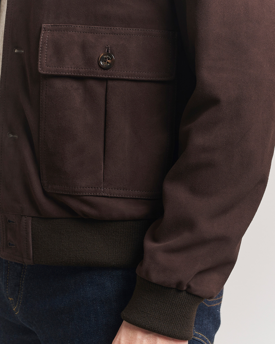 Herr | Jackor | Valstar | Valstarino Suede Jacket Dark Brown