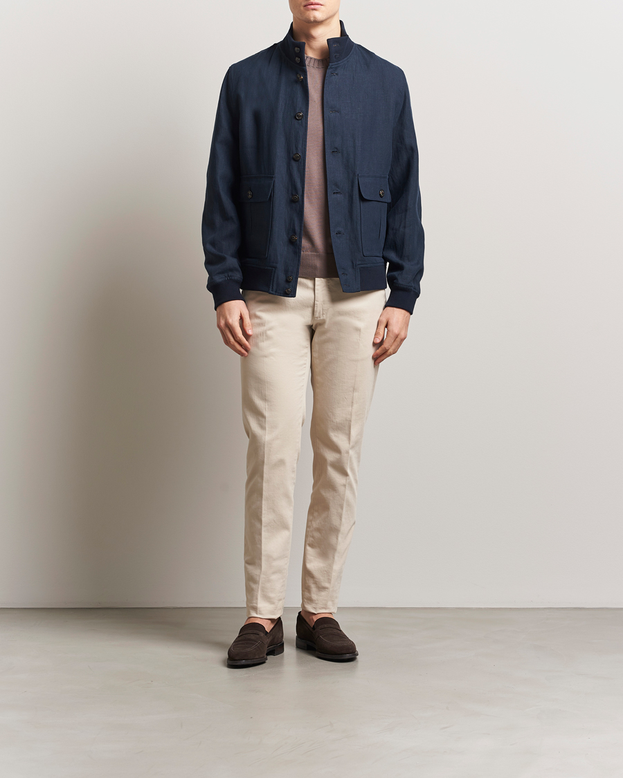 Herr | Jackor | Valstar | Valstarino Linen Jacket Navy