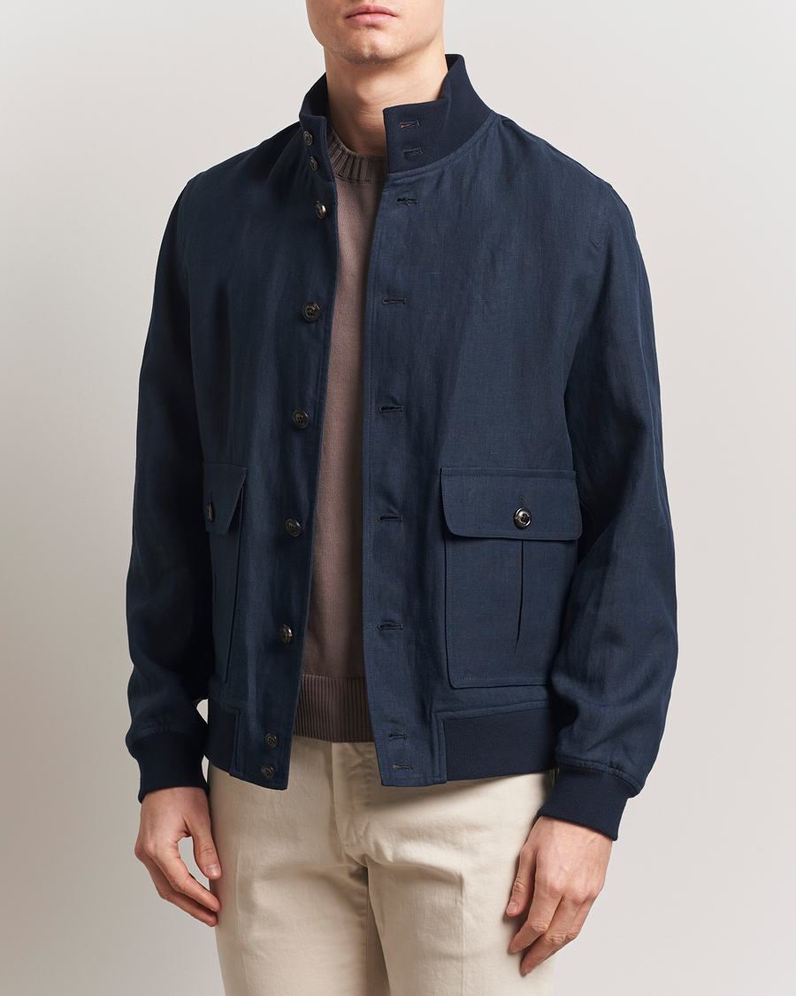 Herr | Jackor | Valstar | Valstarino Linen Jacket Navy