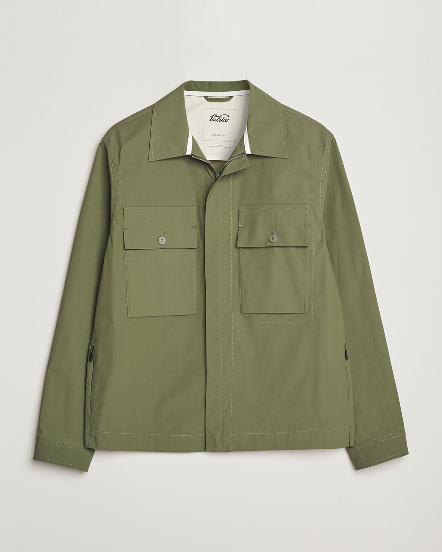 Herr | Jackor | Valstar | Cotton Poplin Shirt Jacket Green