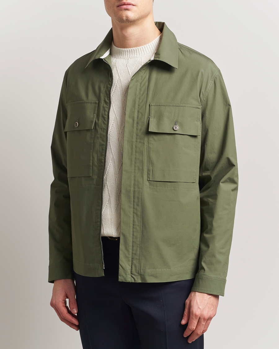 Herr | Jackor | Valstar | Cotton Poplin Shirt Jacket Green