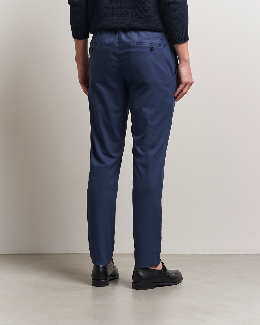 Herr | Byxor | Ralph Lauren Purple Label | Soft Cotton Drawstring Pants Navy