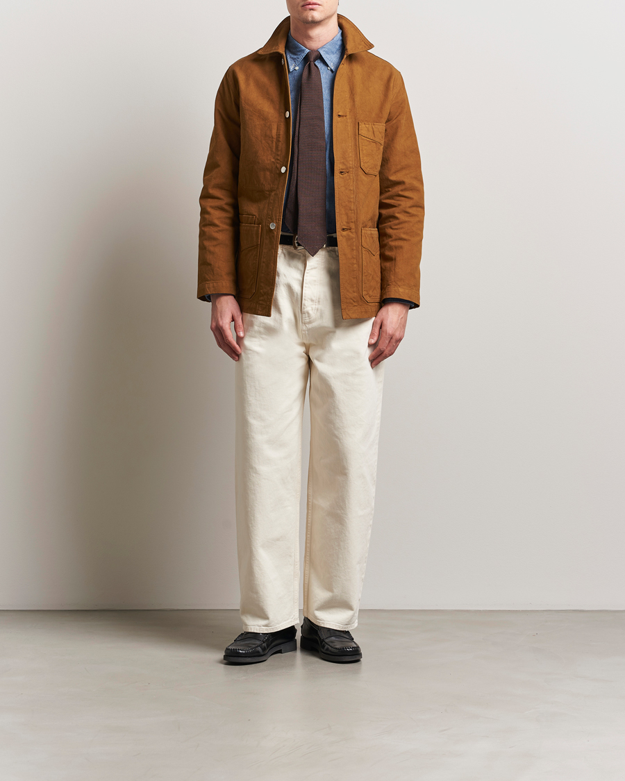 Herr | Jackor | Drake's | Duck Cotton Canvas Chore Jacket Tobacco