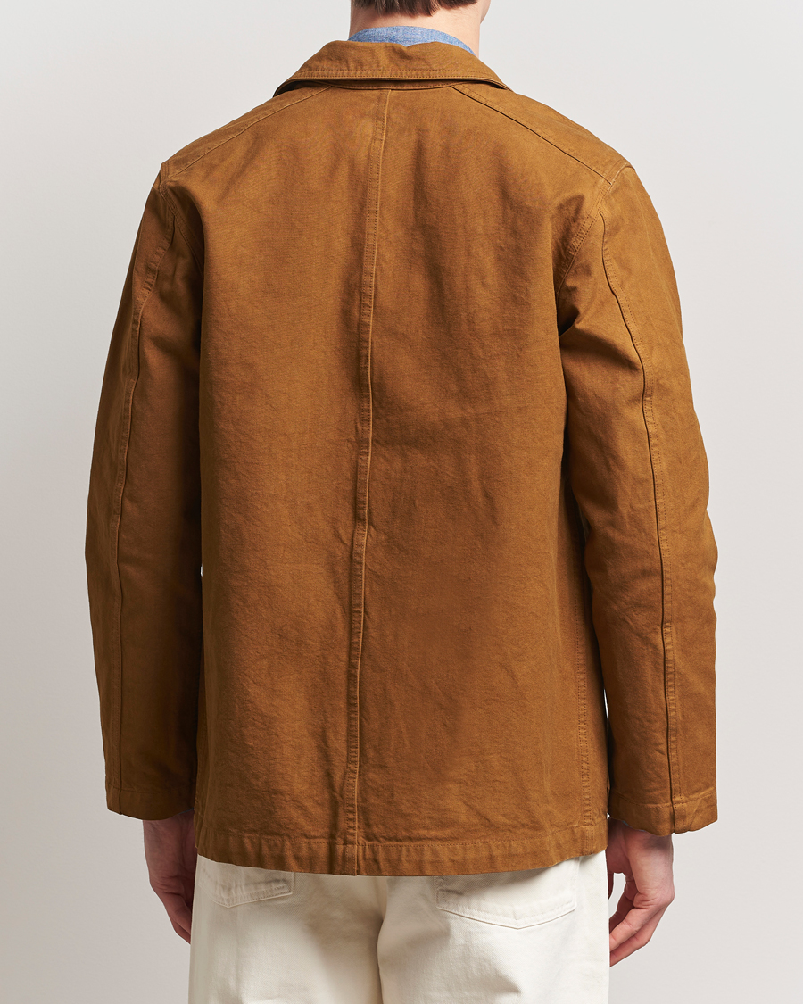 Herr | Jackor | Drake's | Duck Cotton Canvas Chore Jacket Tobacco