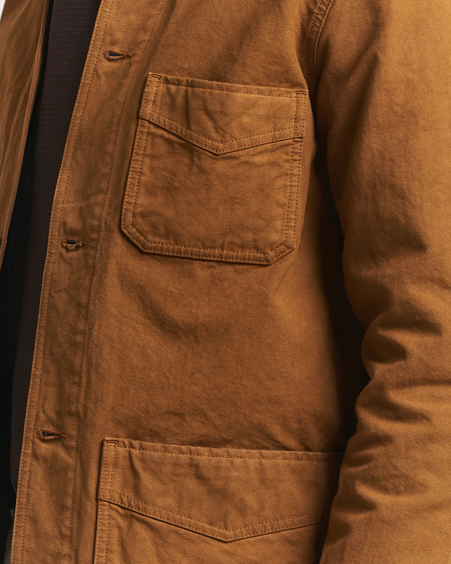Herr | Jackor | Drake's | Duck Cotton Canvas Chore Jacket Tobacco