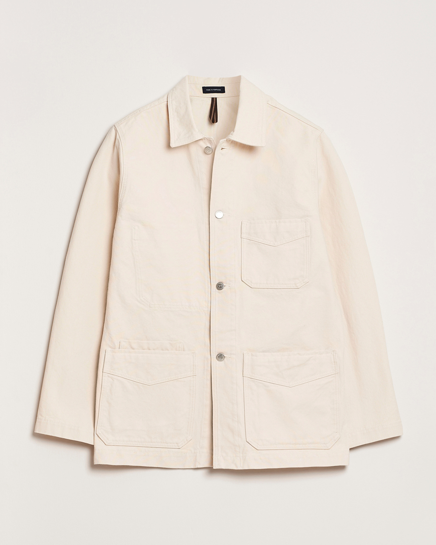 Herr | Jackor | Drake's | Duck Cotton Canvas Shore Jacket Natural