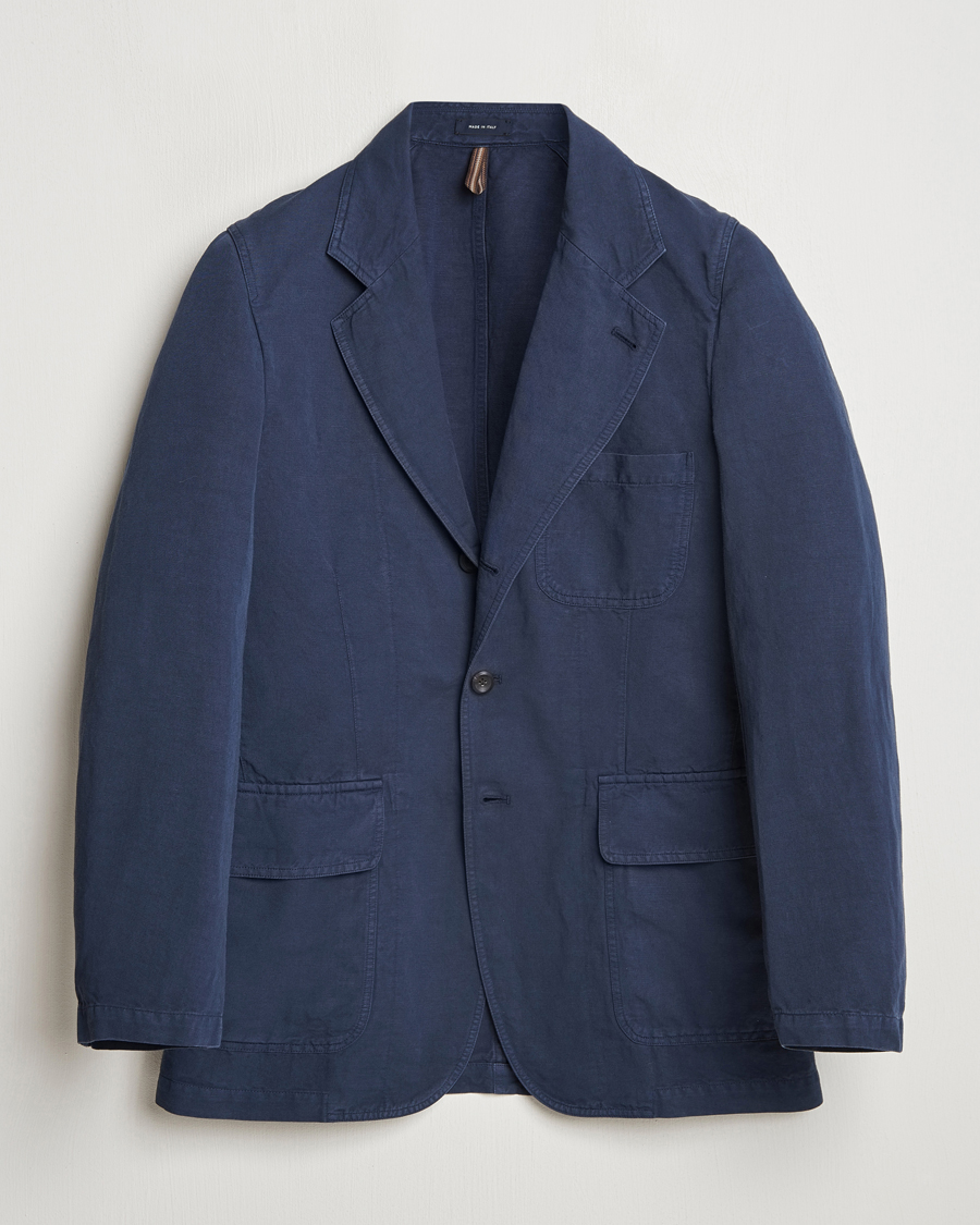 Herr | Kavajer | Drake's | MKI Cotton/linen Games Blazer Navy