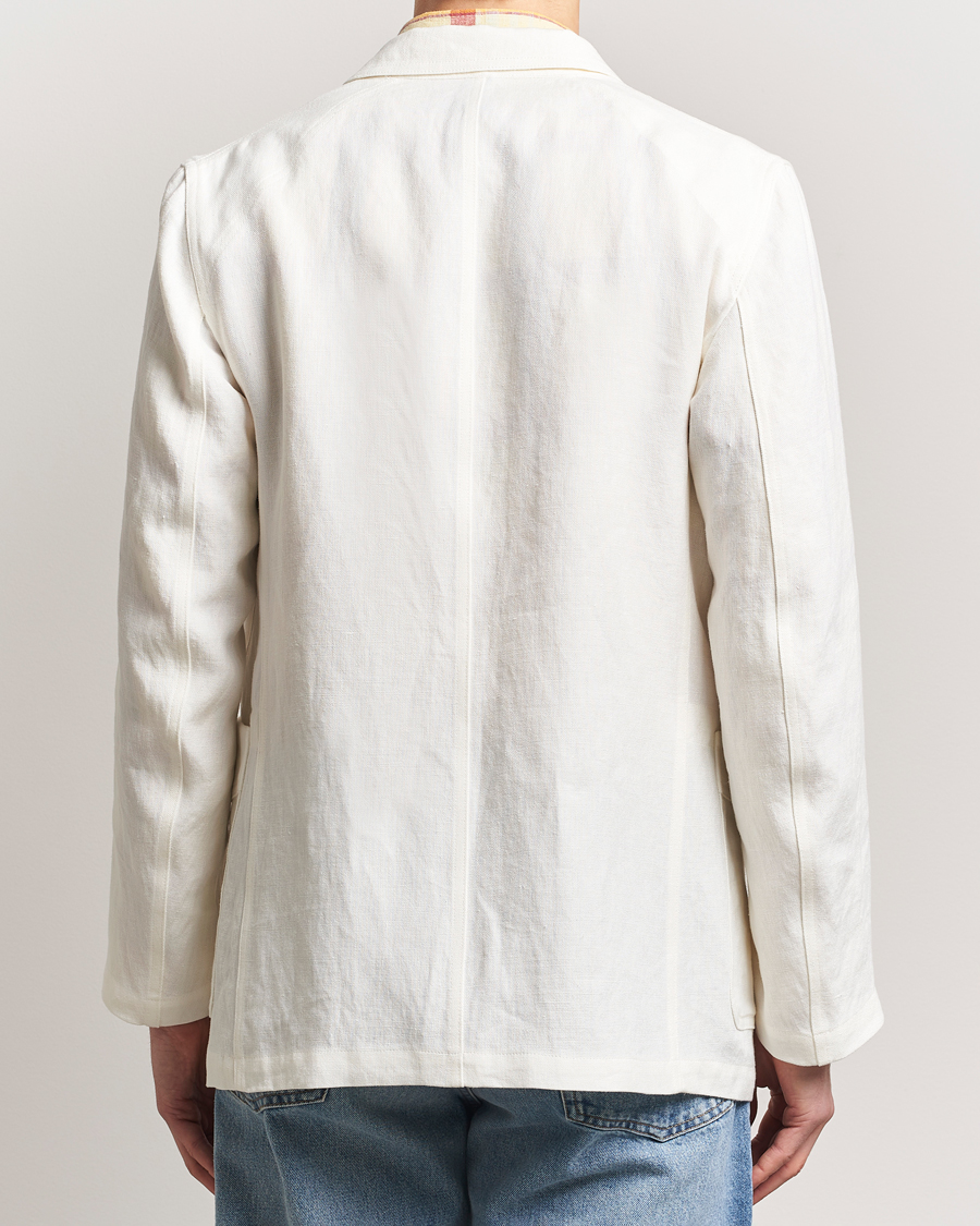 Herr | Kavajer | Drake's | MKIII Linen Games Double Breasted Blazer Ecru