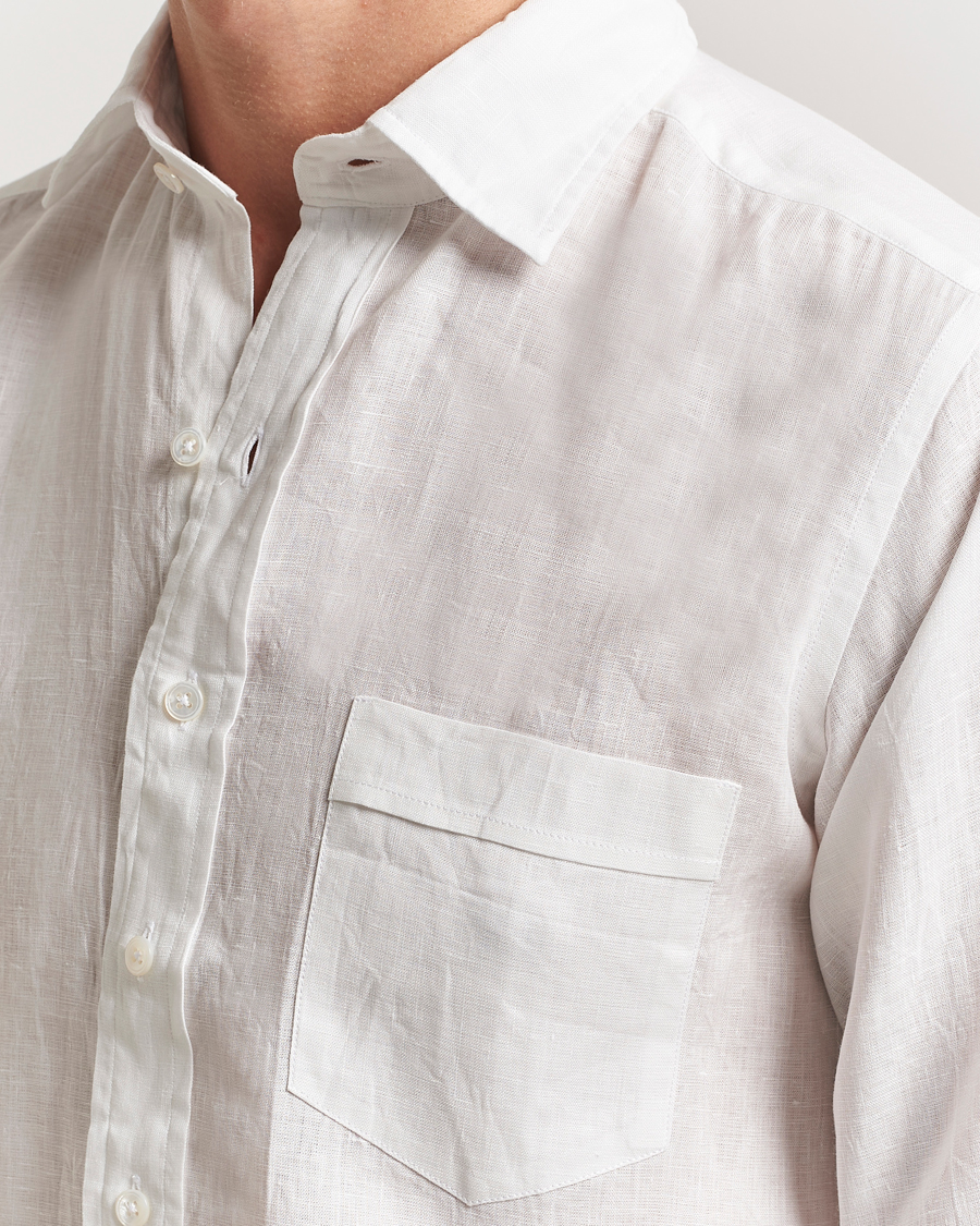 Herr | Skjortor | Drake's | Linen Summer Shirt Ecru
