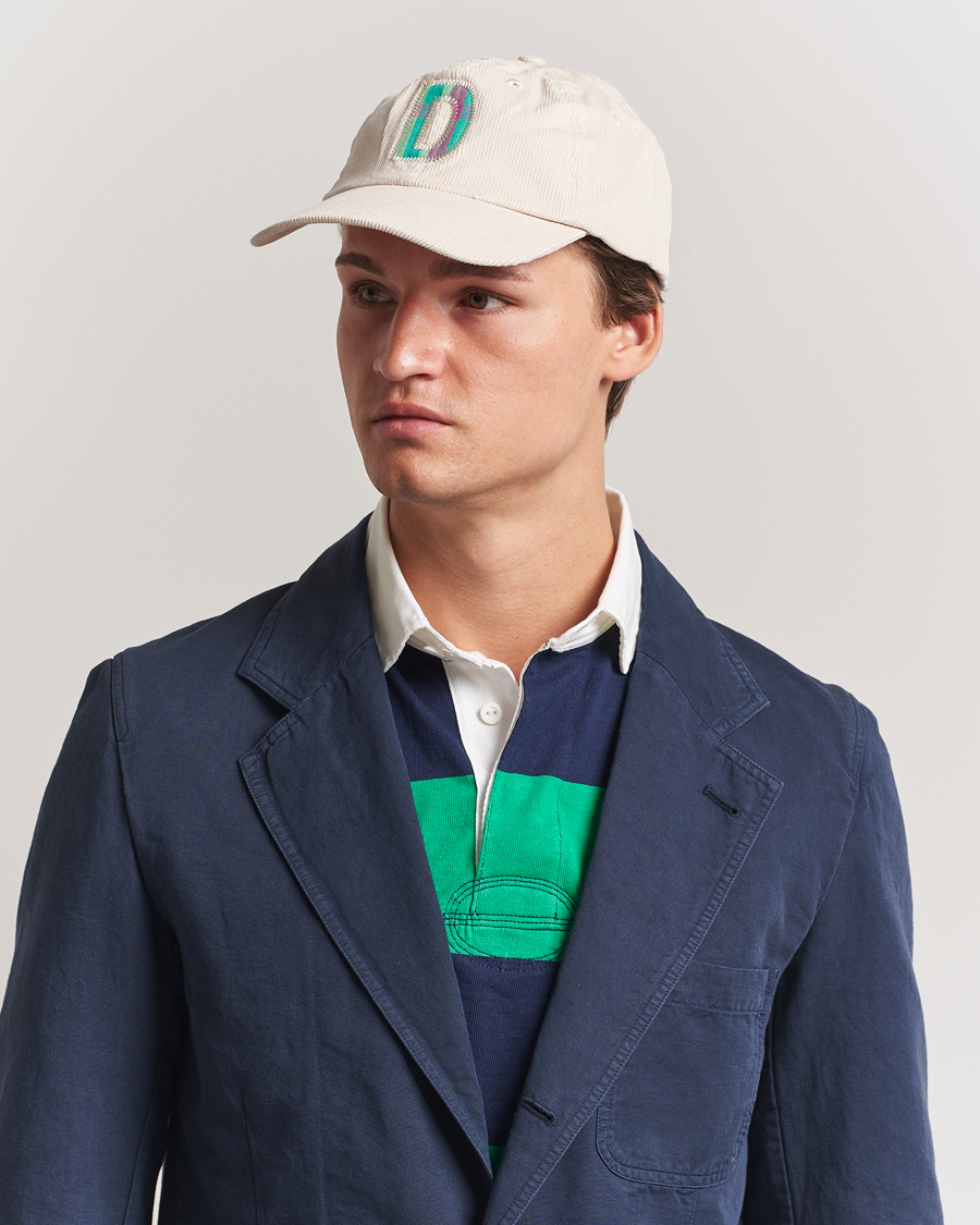 Herr | Hattar & kepsar | Drake's | D Applique Baseball Cap Ecru