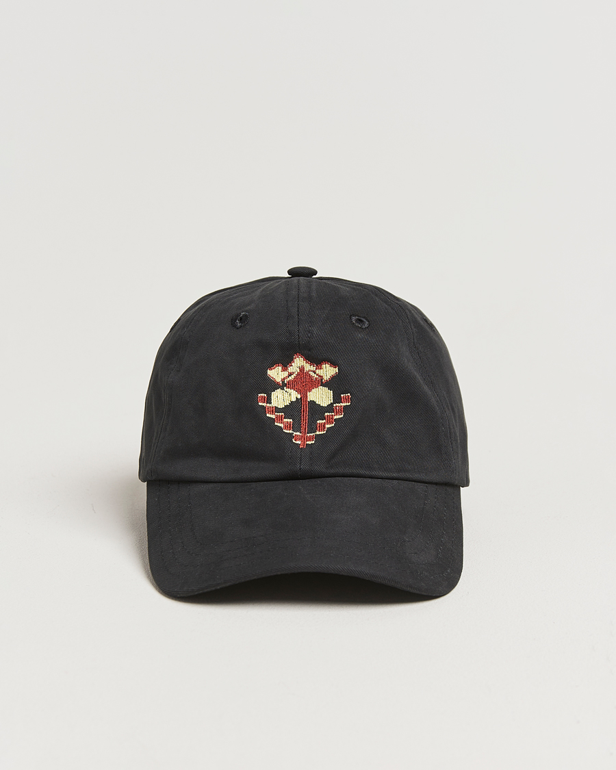 Herr | Hattar & kepsar | Drake's | Flower Embroidered Cap Black