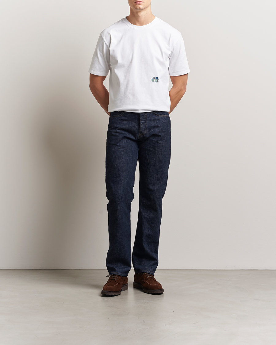 Herr | T-Shirts | Drake's | Elephant Graphic Print Hiking T-Shirt Ecru