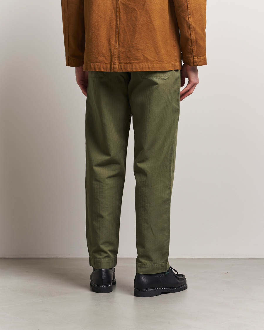 Herr | Byxor | Drake's | Fatigue Cotton Trousers Olive