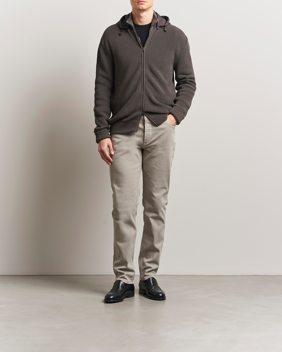 Herr | Jackor | Herno | Cotton Knit Hybrid Jacket Brown