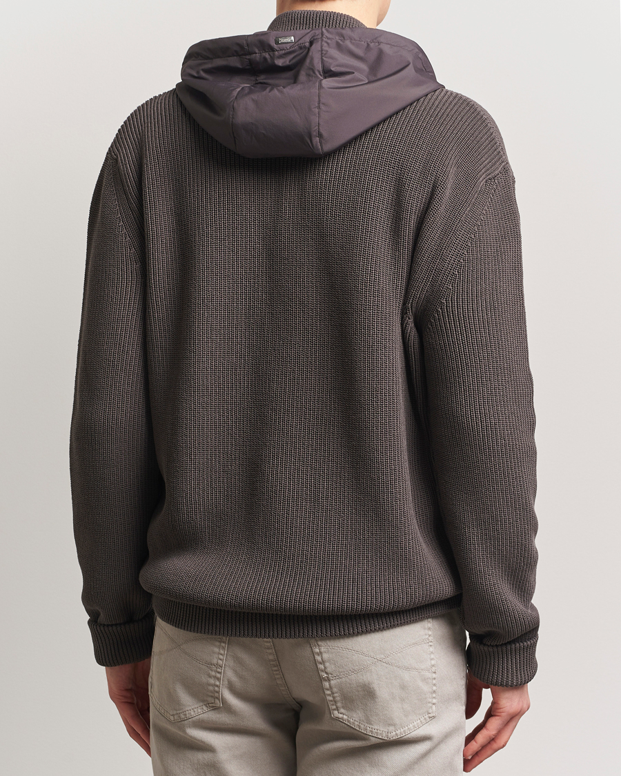 Herr | Jackor | Herno | Cotton Knit Hybrid Jacket Brown