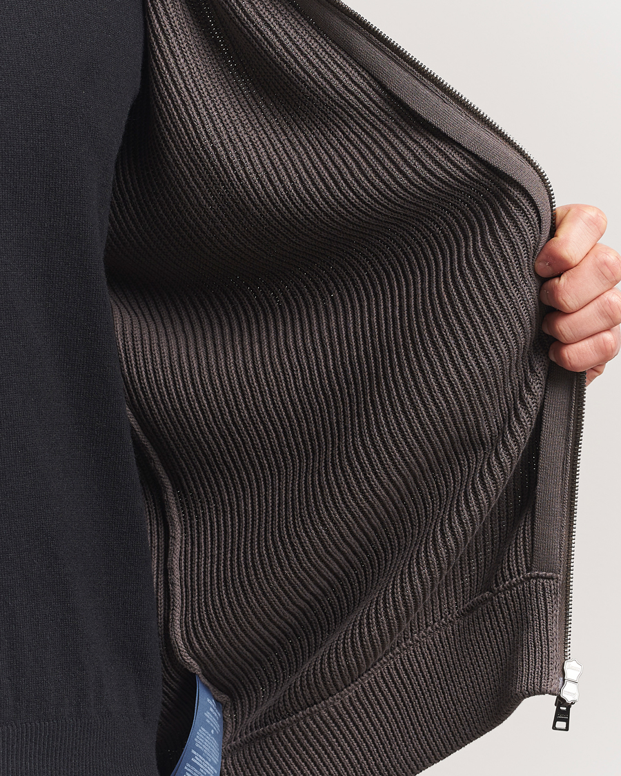 Herr | Jackor | Herno | Cotton Knit Hybrid Jacket Brown