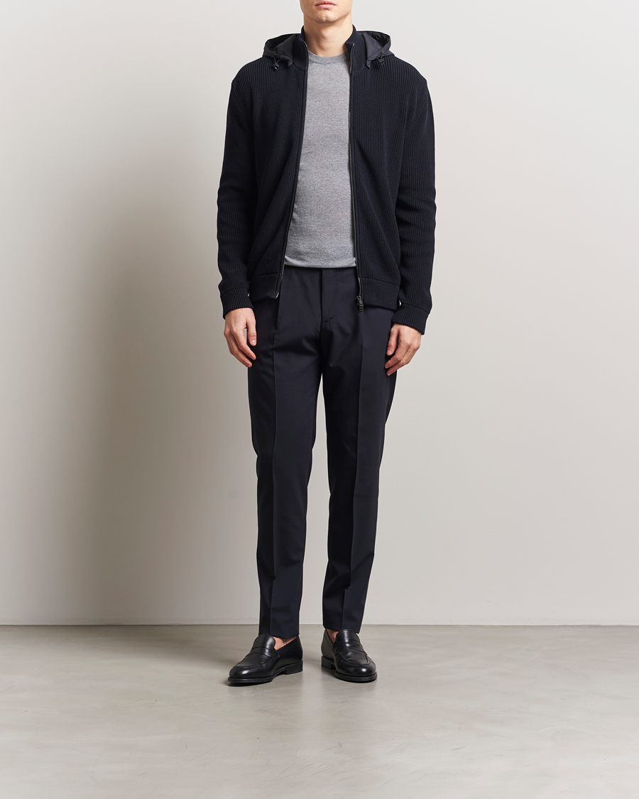 Herr | Jackor | Herno | Cotton Knit Hybrid Jacket Navy
