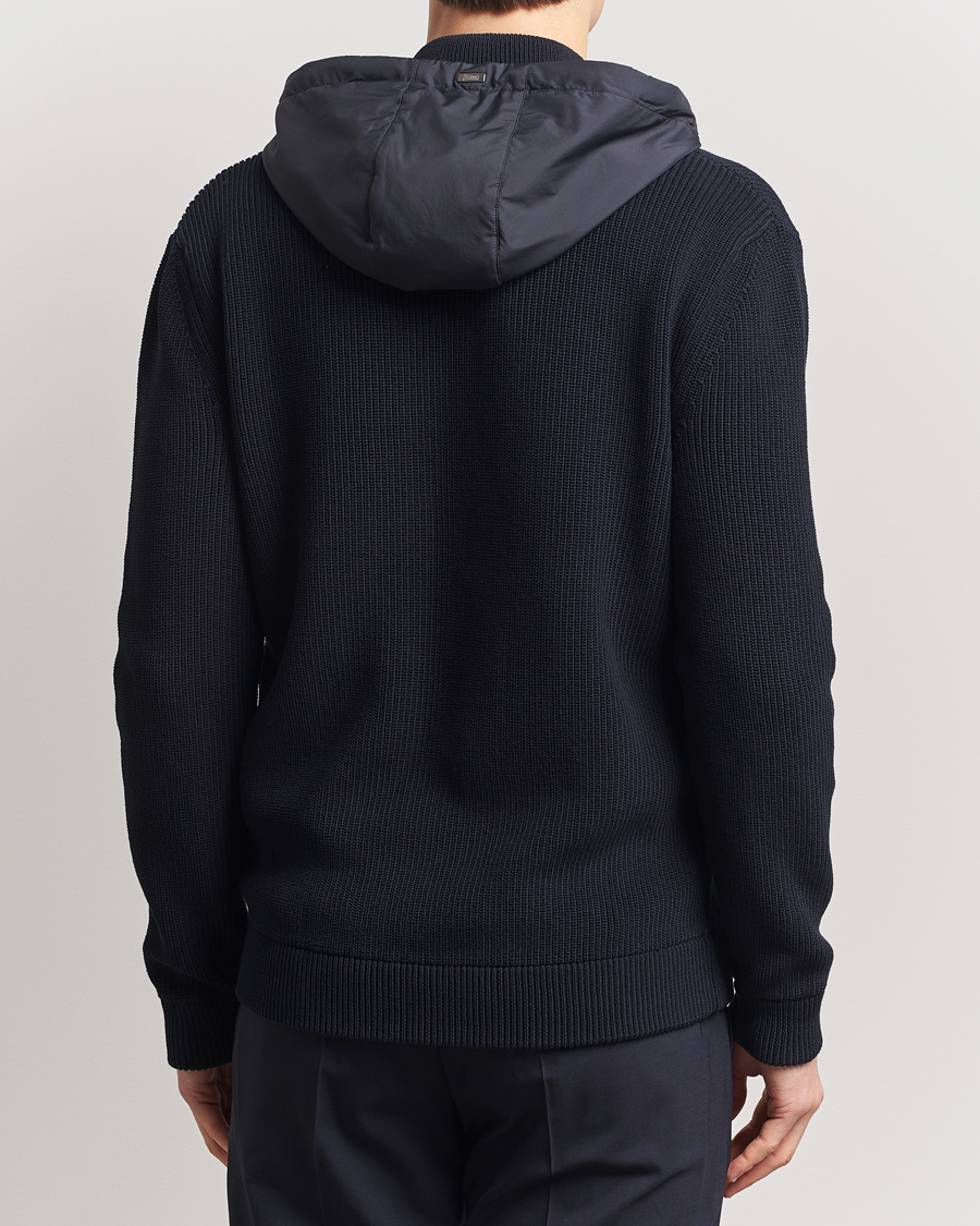 Herr | Jackor | Herno | Cotton Knit Hybrid Jacket Navy