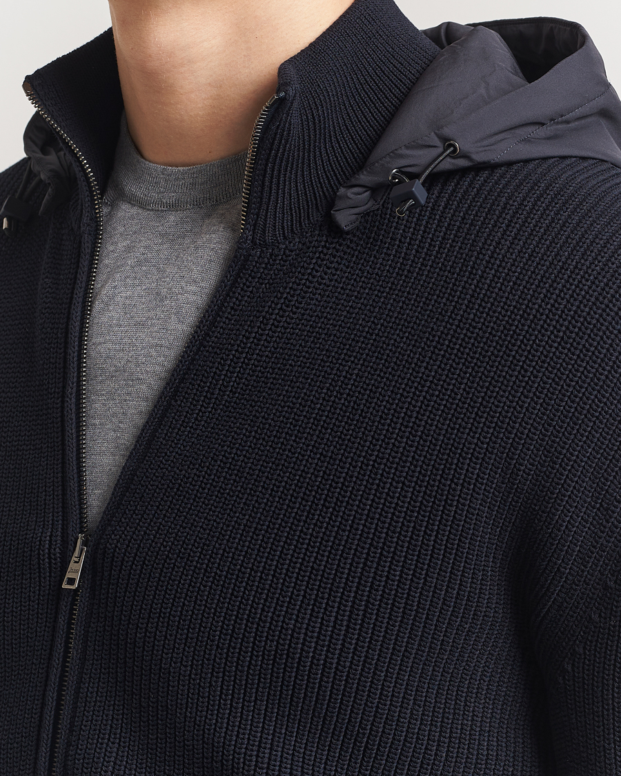 Herr | Jackor | Herno | Cotton Knit Hybrid Jacket Navy