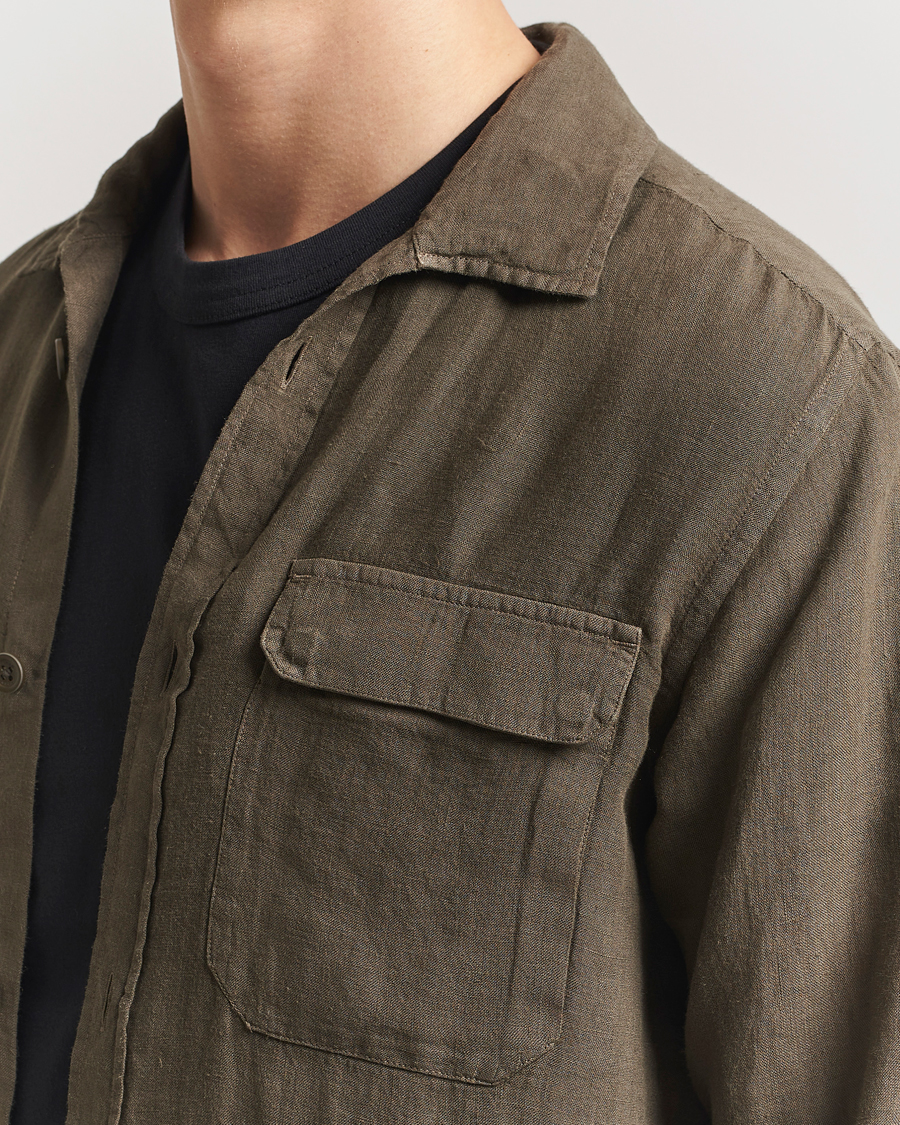 Herr | Jackor | Herno | Linen Safari Jacket Military
