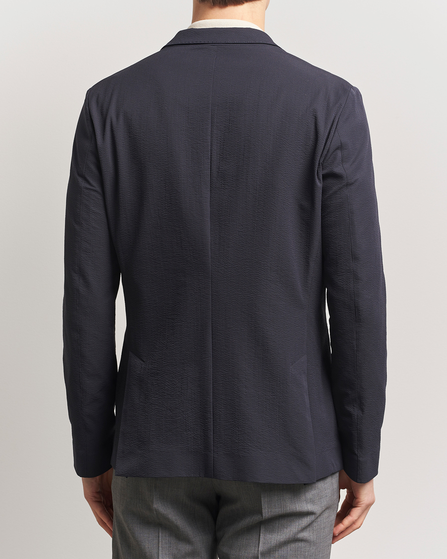 Herr | Kavajer | Herno | Seersucker Blazer Navy