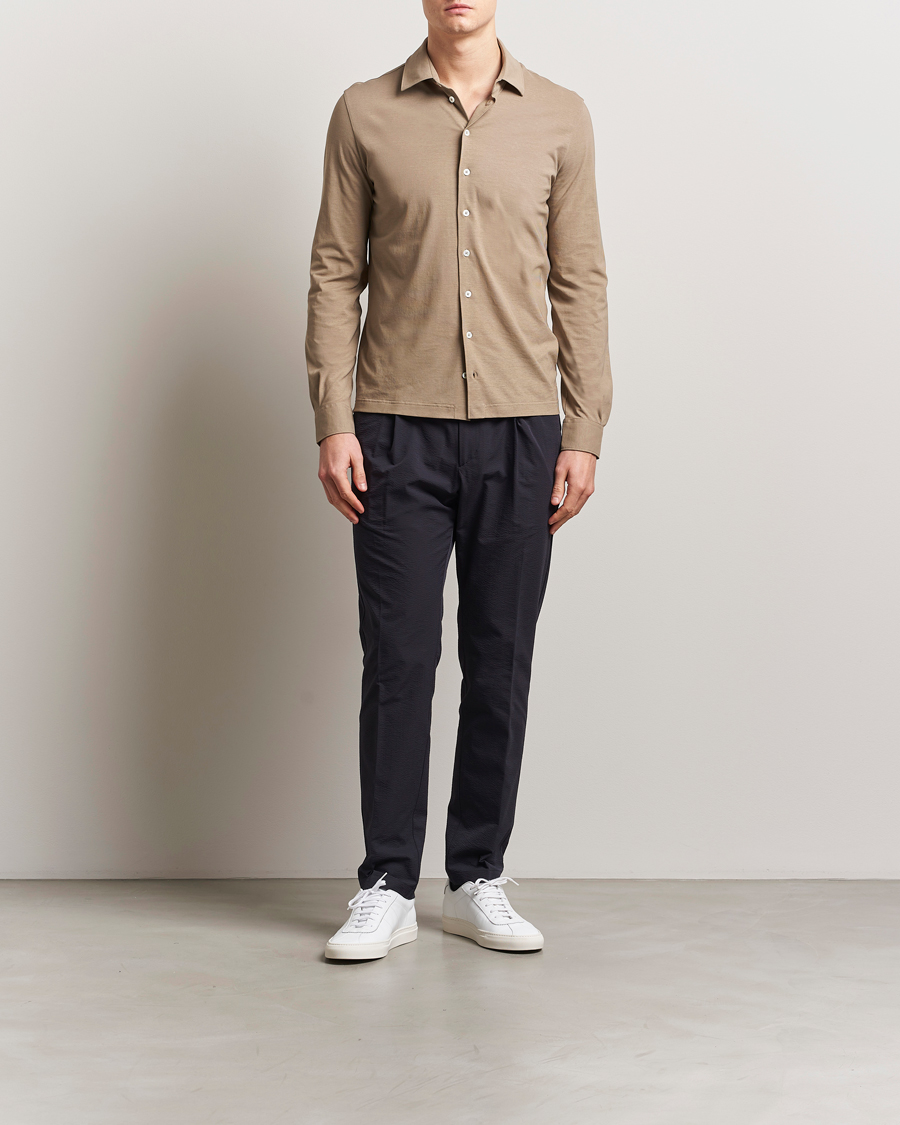 Herr | Byxor | Herno | Seersucker Drawstring Pants Navy