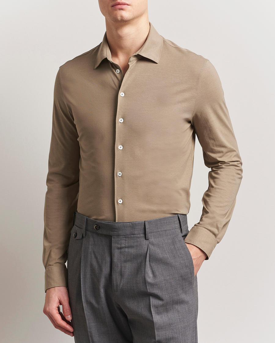 Herr | Skjortor | Herno | Cotton Crepe Shirt Olive