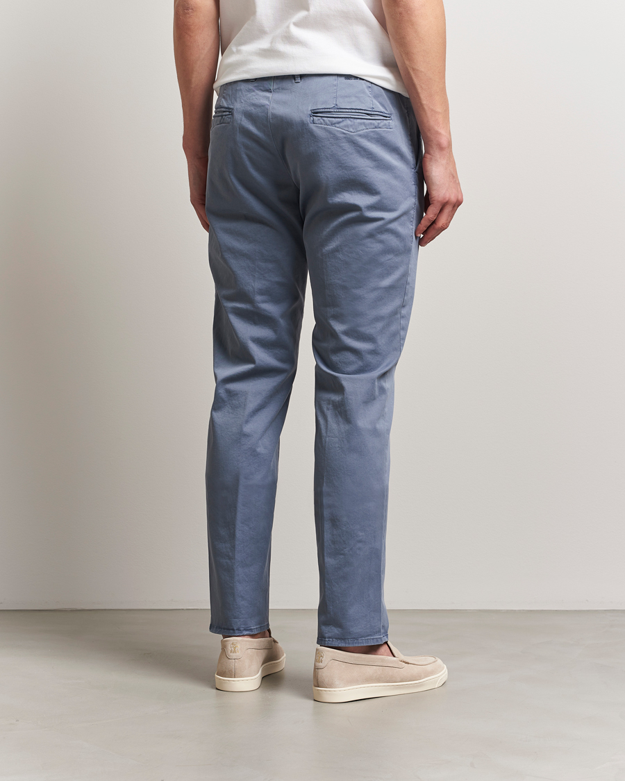 Herr | Byxor | Incotex | Slim Fit Garment Dyed Slacks Blue