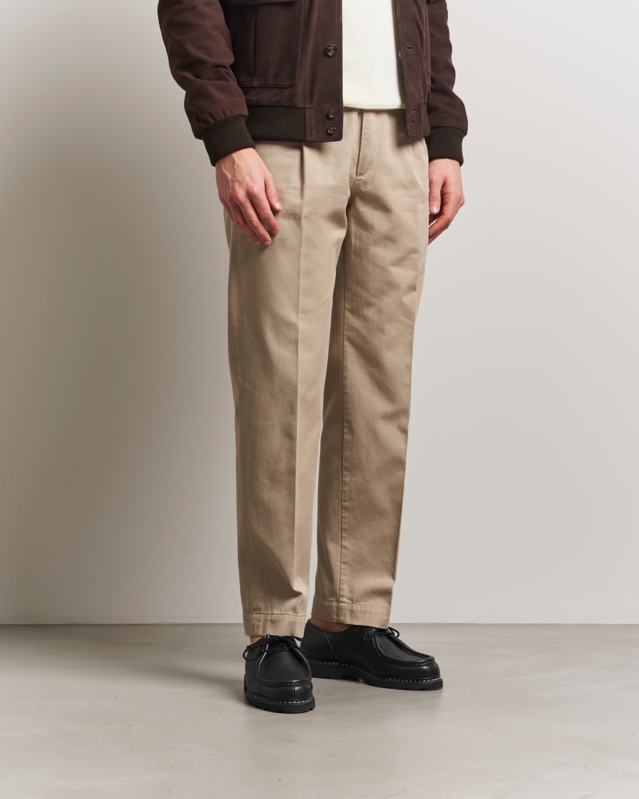 Herr | Byxor | Incotex | Regular Fit Uniform Cotton Slacks Beige