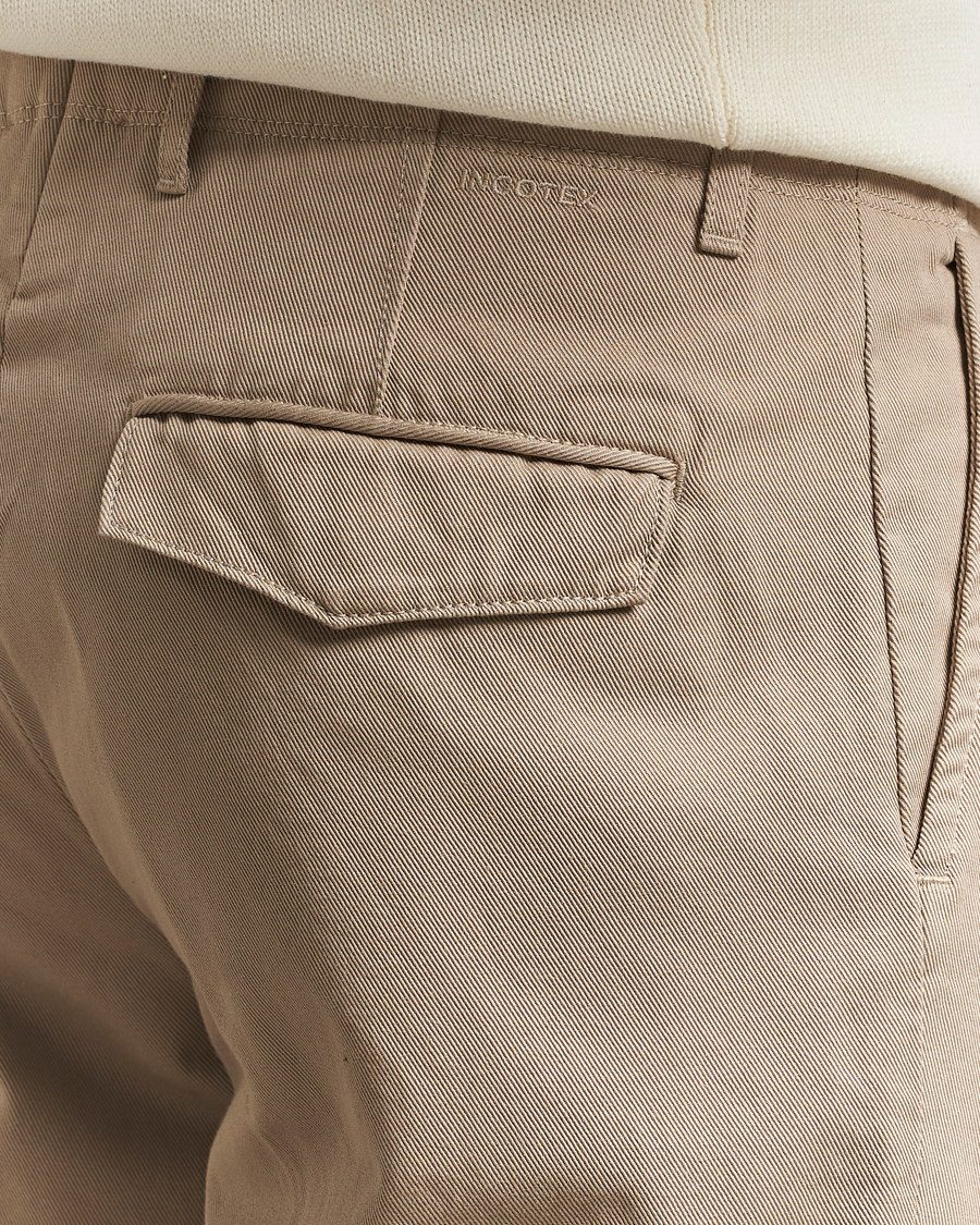 Herr | Byxor | Incotex | Regular Fit Uniform Cotton Slacks Beige