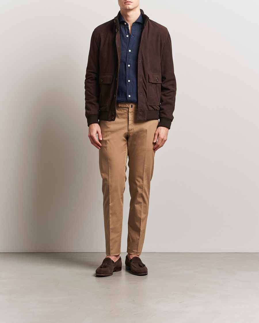 Herr | Byxor | Incotex | Slim Fit Comfort Chinos Beige