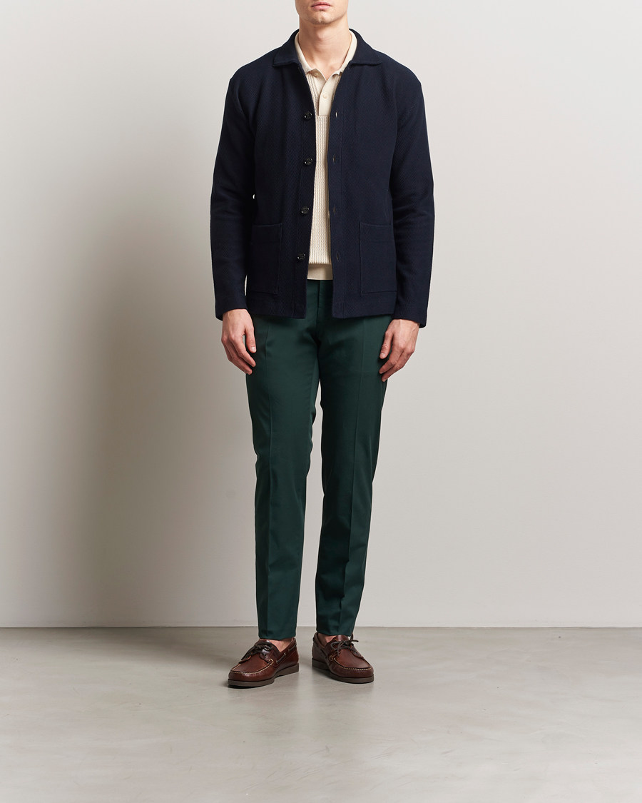Herr | Byxor | Incotex | Slim Fit Comfort Chinos Dark Green