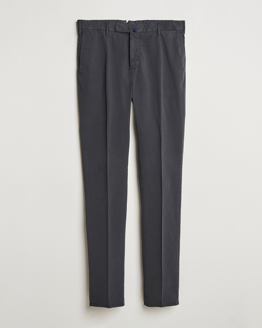 Herr | Byxor | Incotex | Slim Fit Comfort Chinos Dark Grey