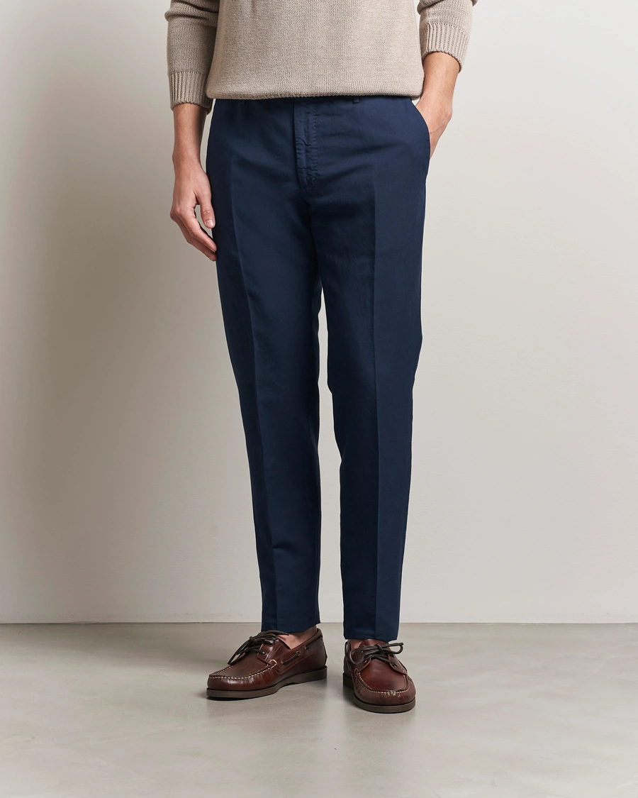 Herr | Byxor | Incotex | Slim Fit Chinolino Trousers Navy