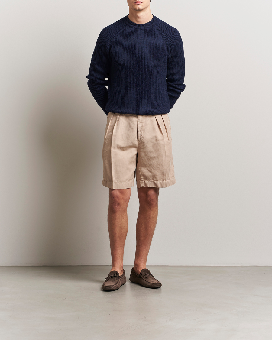 Herr | Shorts | Incotex | Pleated Chinolino Shorts Beige