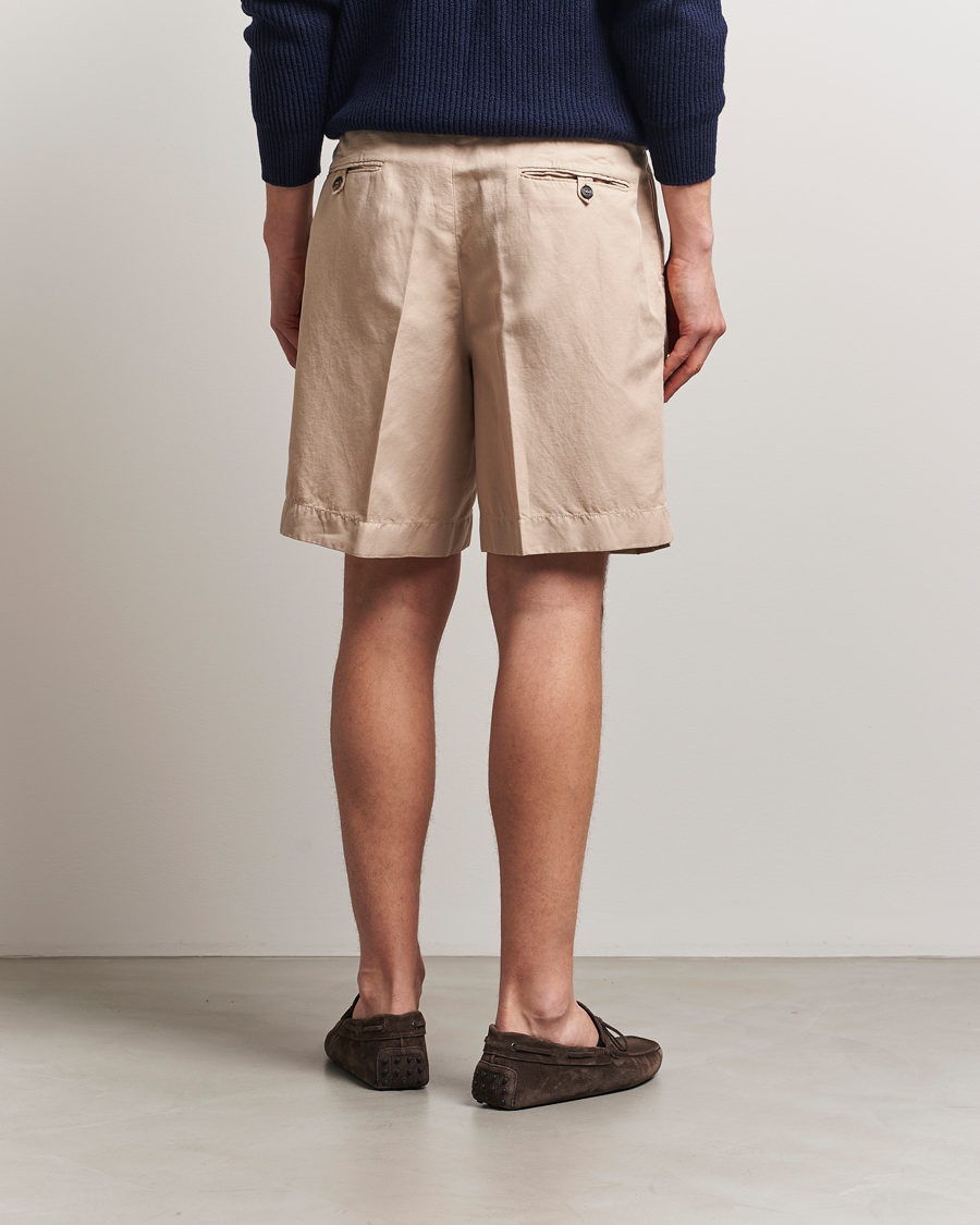 Herr | Shorts | Incotex | Pleated Chinolino Shorts Beige